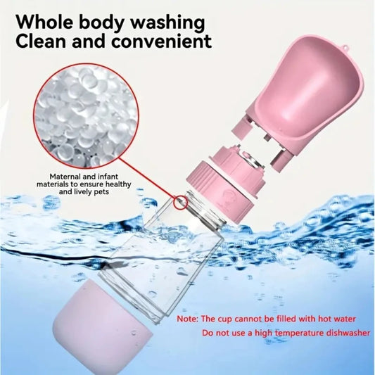 Dog Water Bottle with Bowl - 2-in-1 Travel Cup for Hiking & Walking