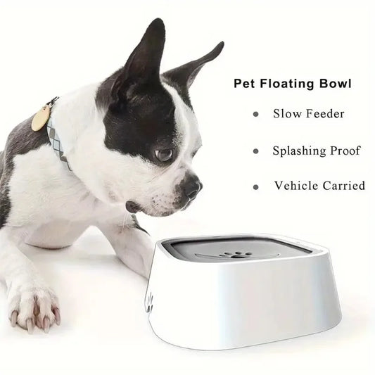 Non-Slip Base, Spill-Proof, Floating Filter, Dog Water Bowl, Travel, Water Station