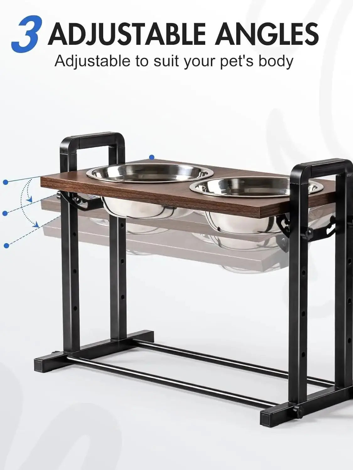 Raised Stainless Steel Height Adjustable Dog Bowls