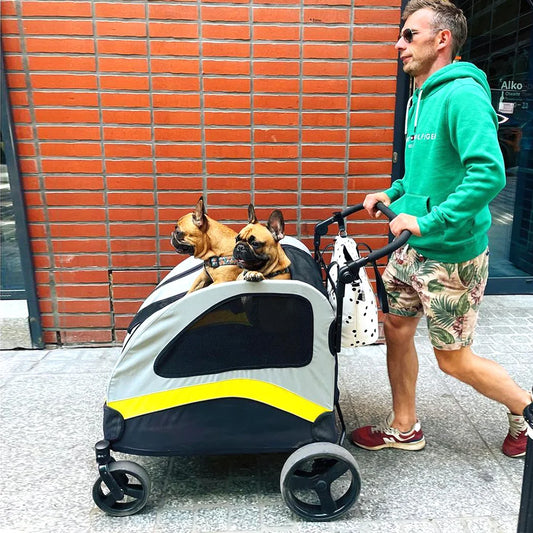 Dog Stroller 4 Wheel Foldable Cart  Jogger Wagon