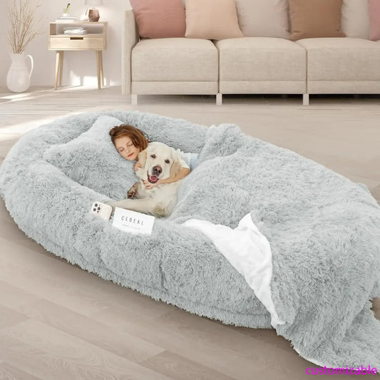 Washable Giant Human with Dog Bed, 10 CM Thick Memory Foam Large Oversize Dog Bed