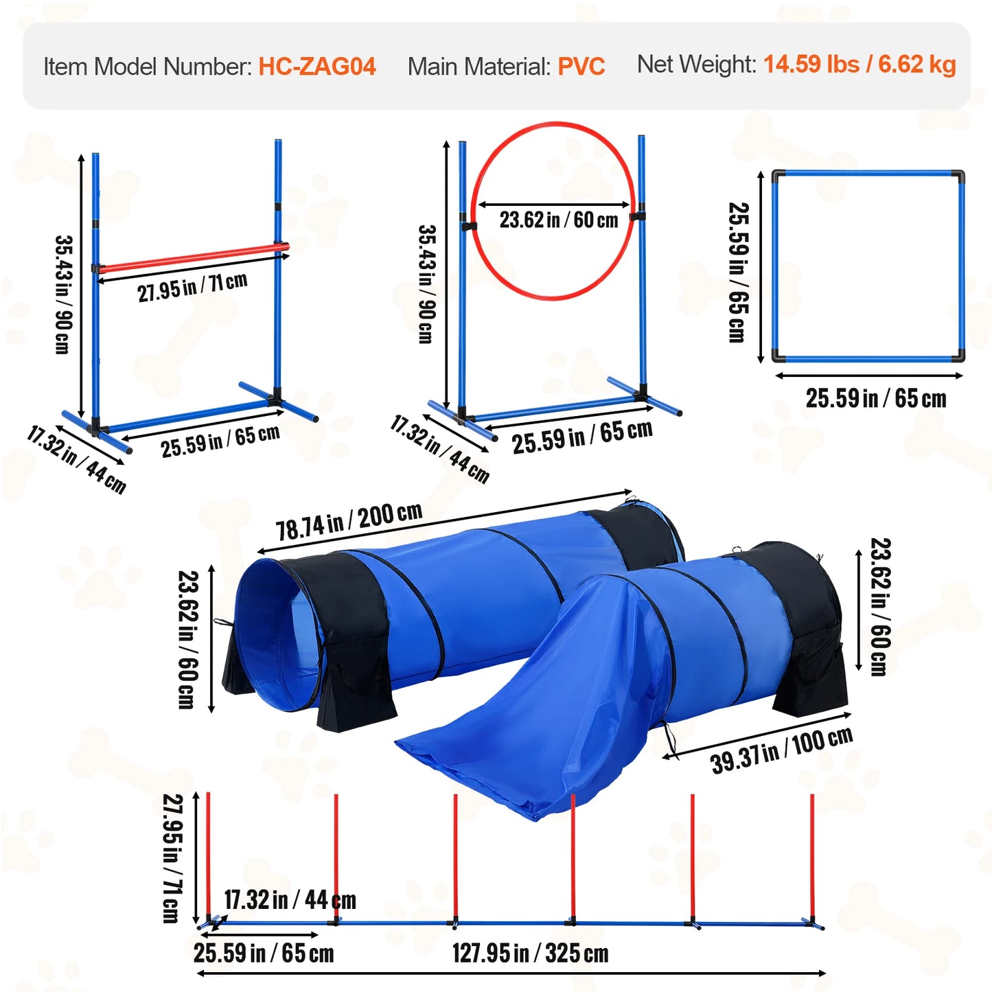 Dog Agility Training Equipment 4 PCS Set