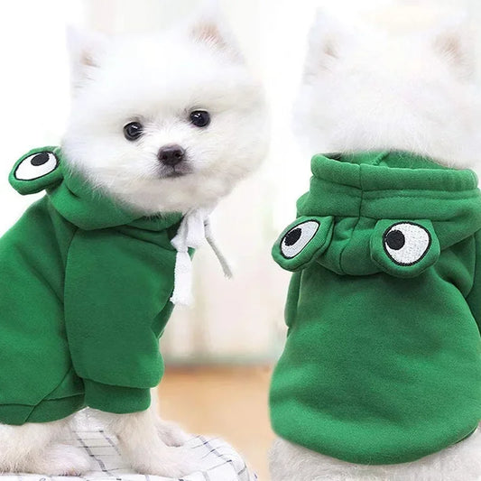 Dog Frog Costume, Hoodie, Warm Sweatshirt Coat Winter Apparel