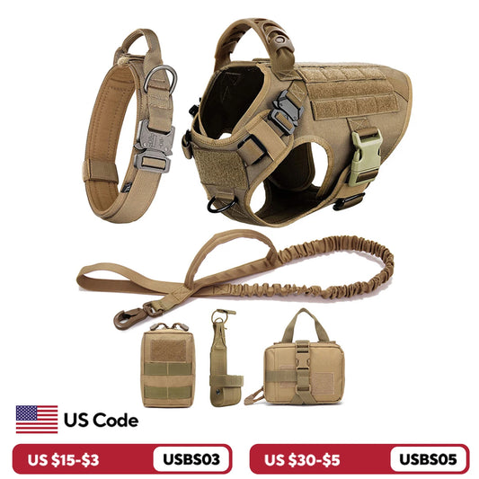 Large Dog Harness Leash Set  Training Walking Vest, Harness & Collar For Medium Large Dogs