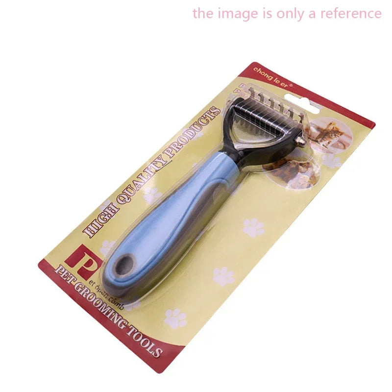 Dog Grooming Hair Removal Comb Brush Double sided Shedding Fur Knot Cutter