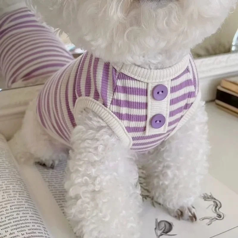 Dog Striped Sweatshirt  for Small Dog Clothes