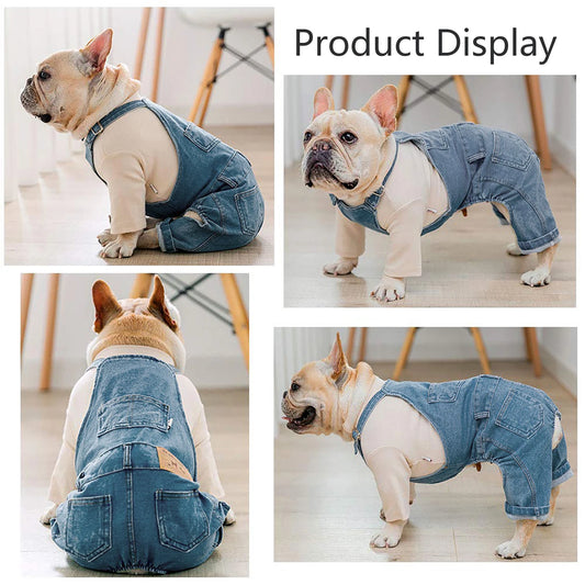 Dog Denim Jumpsuit Dog Outfits