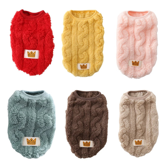 Wavy Double-sided, Warm Coat Sweater, Fleece Pullover for Dogs