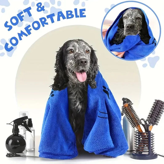 2pcs Soft Microfiber Dog Towels - Quick Dry, Absorbent, Bath & Grooming Towels