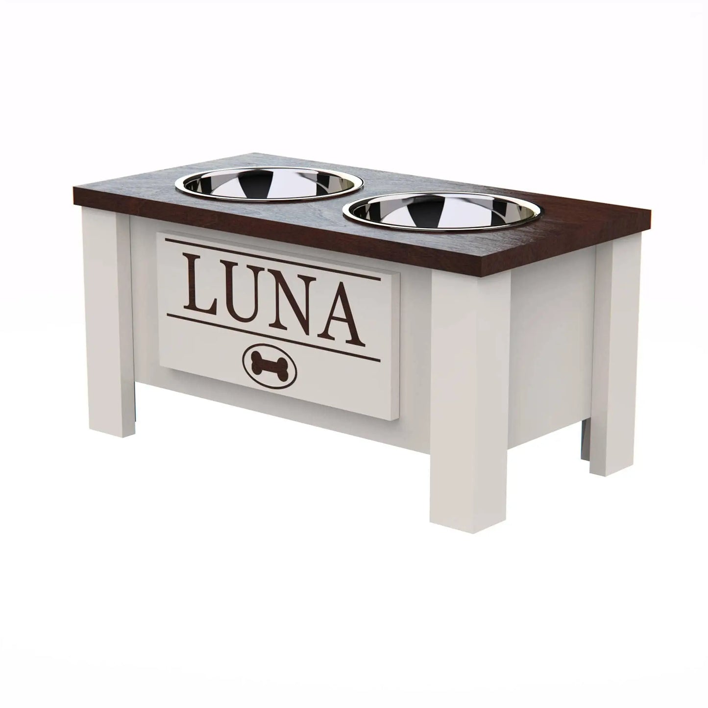 Elevated-Raised Stand Dog Bowl, Internal Storage, Double Stainless Steel Dish