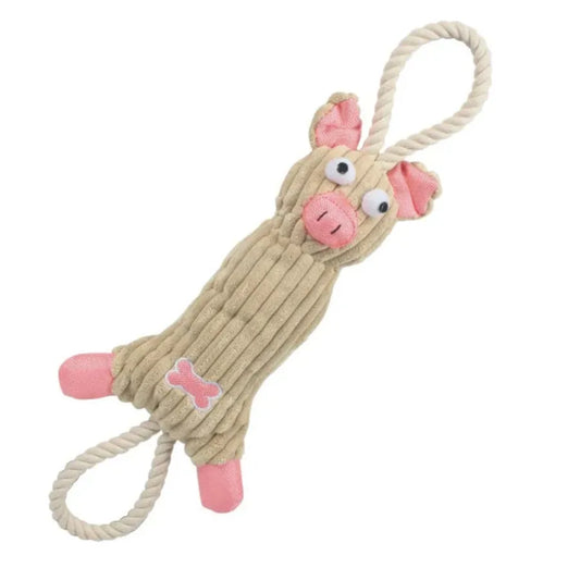 Jute and Rope Pig Dog Toy