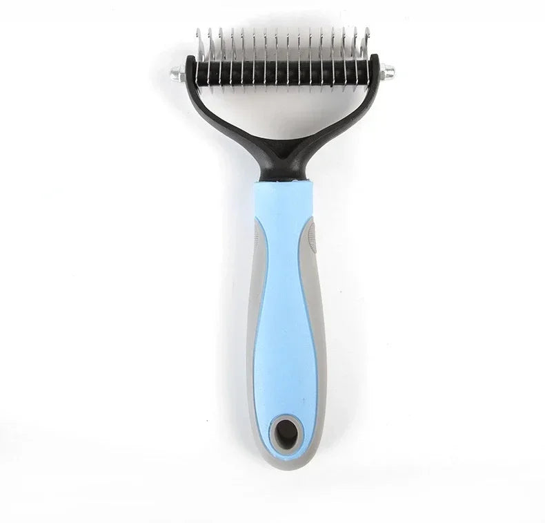 Dog Grooming Hair Removal Comb Brush Double sided Shedding Fur Knot Cutter
