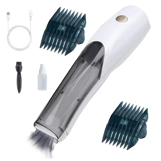 Dog Hair Shaver Clipper 3-speed Cordless, Suction USB Vacuum, Electric Trimmer Low Noise