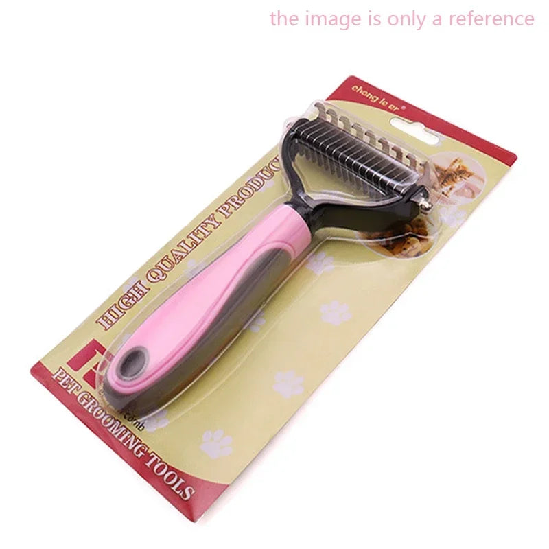 Dog Grooming Hair Removal Comb Brush Double sided Shedding Fur Knot Cutter