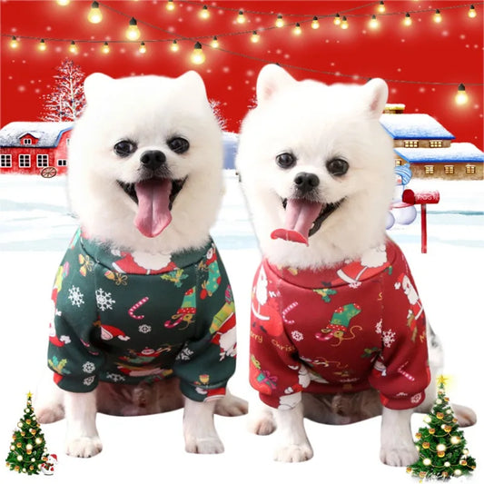 Holiday Warm Lining  Sweatshirt, Soft Breathable, Pullover Dog Clothes