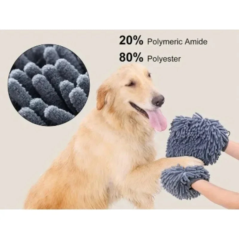Microfiber Double Sided Dogs Grooming Mitt/Glove Quick Drying Dogs Paw Towel