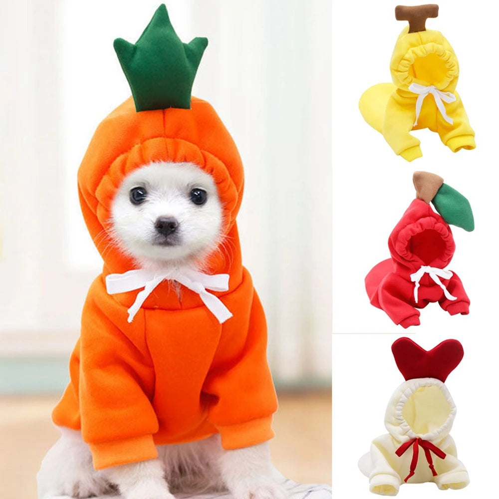 Warm Fleece, Fruit Hoodies Costume or Coat for Dogs