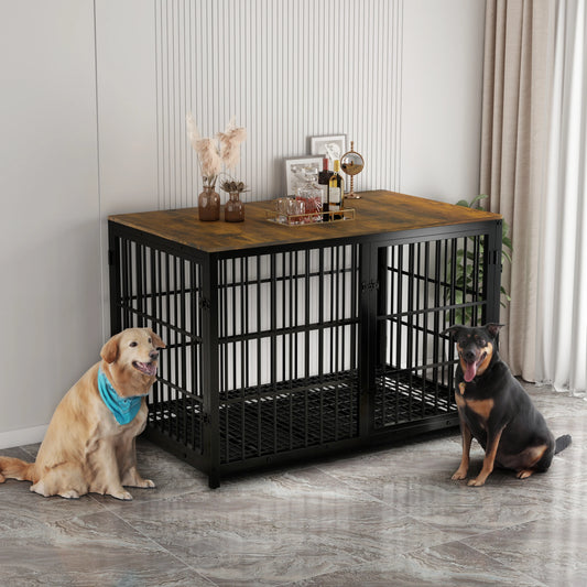 Extra Large Wooden End Side Table Large Dogs Kennel 3 Doors