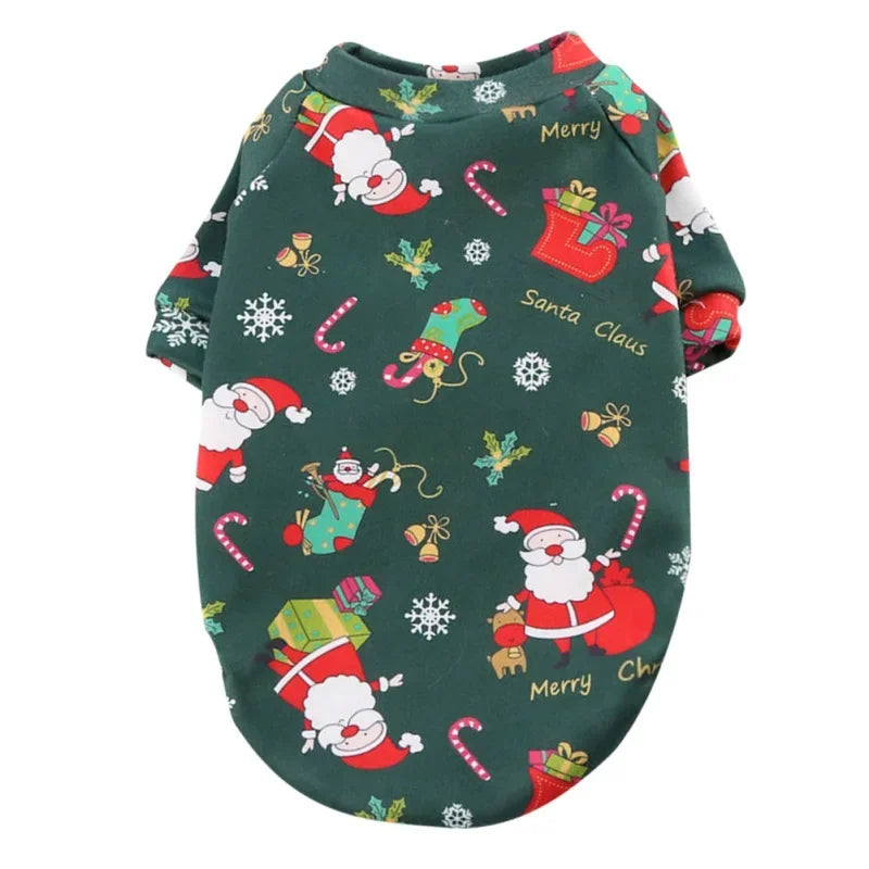 Holiday Warm Lining  Sweatshirt, Soft Breathable, Pullover Dog Clothes