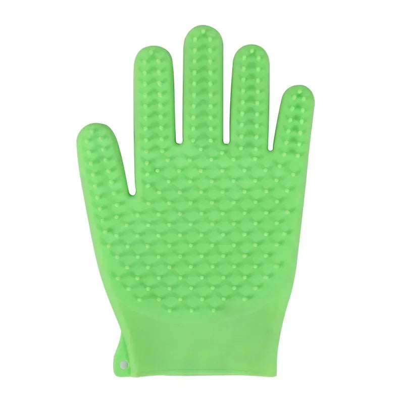 Silicone Dog Cleaning Massage Bath Gloves Palm Brush Hair Removal