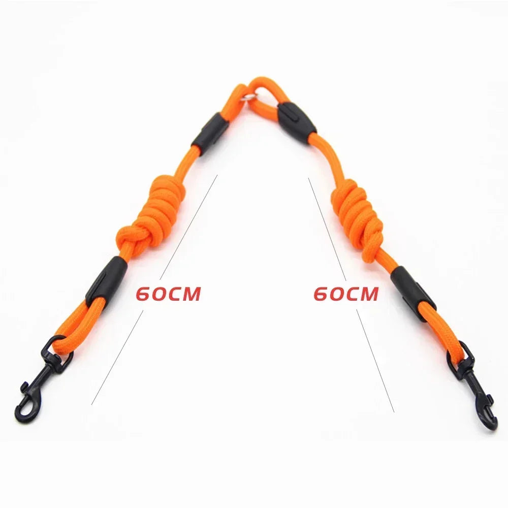 Double Leash, Small Dogs for Leash, 2 Ways Pet Nylon Dogs Lead Double Twin Coupler Stuff Black