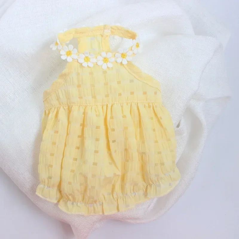 Dogs Dress Yollow Daisy Cute Mascotas