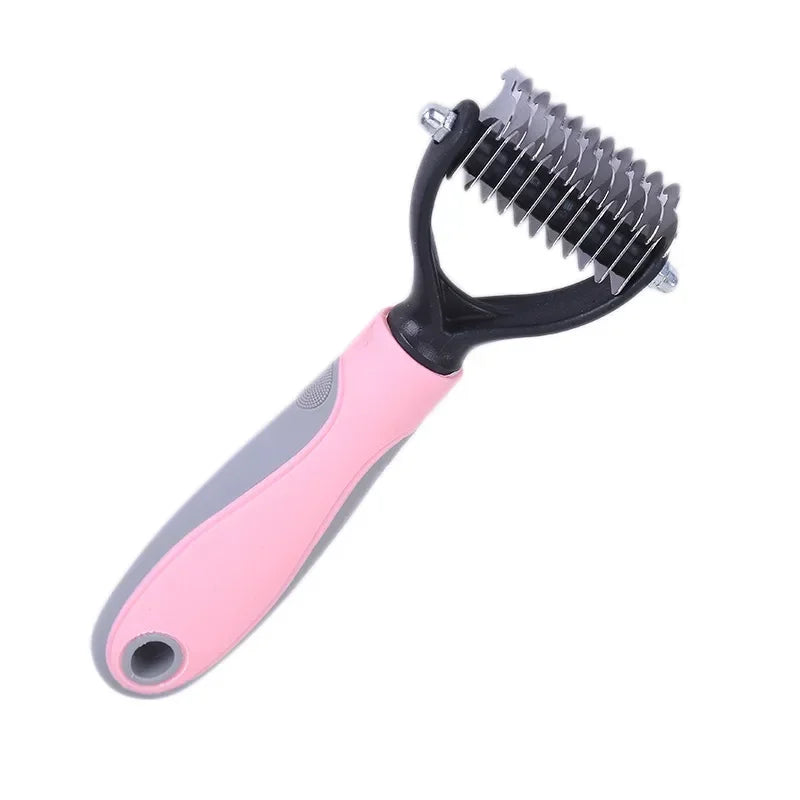 Dog Grooming Hair Removal Comb Brush Double sided Shedding Fur Knot Cutter