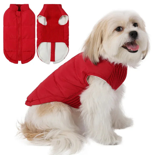 Winter, Warm, Windproof, Dog Cotton Coat Back Zipper