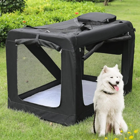 Magshion 48 Inch, 3 Door Soft Sided, Collapsible Dog Crate