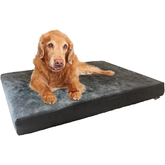 Washable Suede, Waterproof Orthopedic Cool Memory Foam Dog Bed