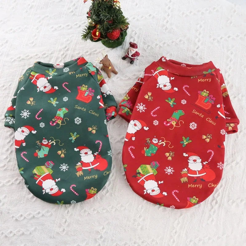 Holiday Warm Lining  Sweatshirt, Soft Breathable, Pullover Dog Clothes
