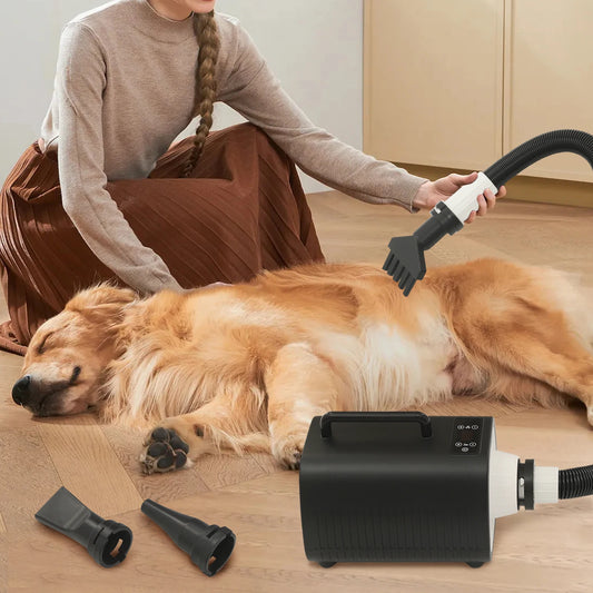 Professional Dog LED Display Hair Dryer Adjustable Temp & 9 Speed Settings, High-Speed Blower