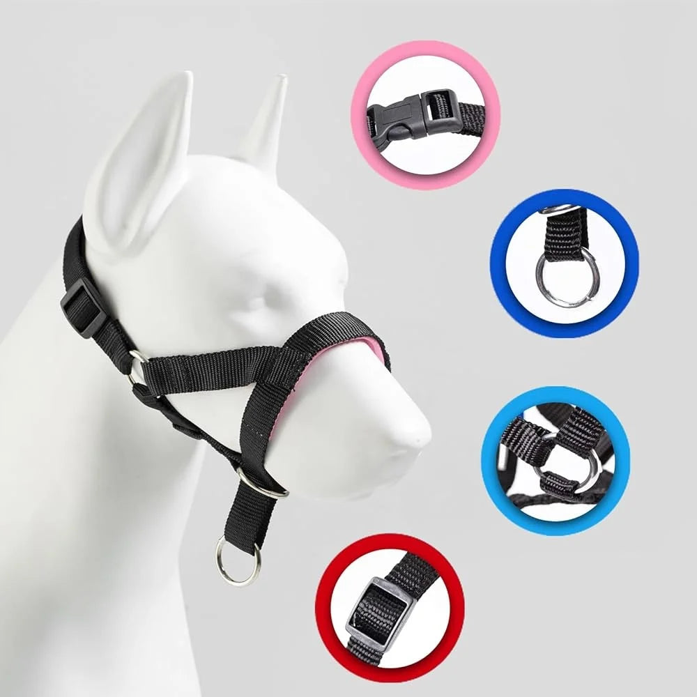 Dog Padded Durable Nylon Strap Better Control, Adjustable No Pull Harness/Head Collar