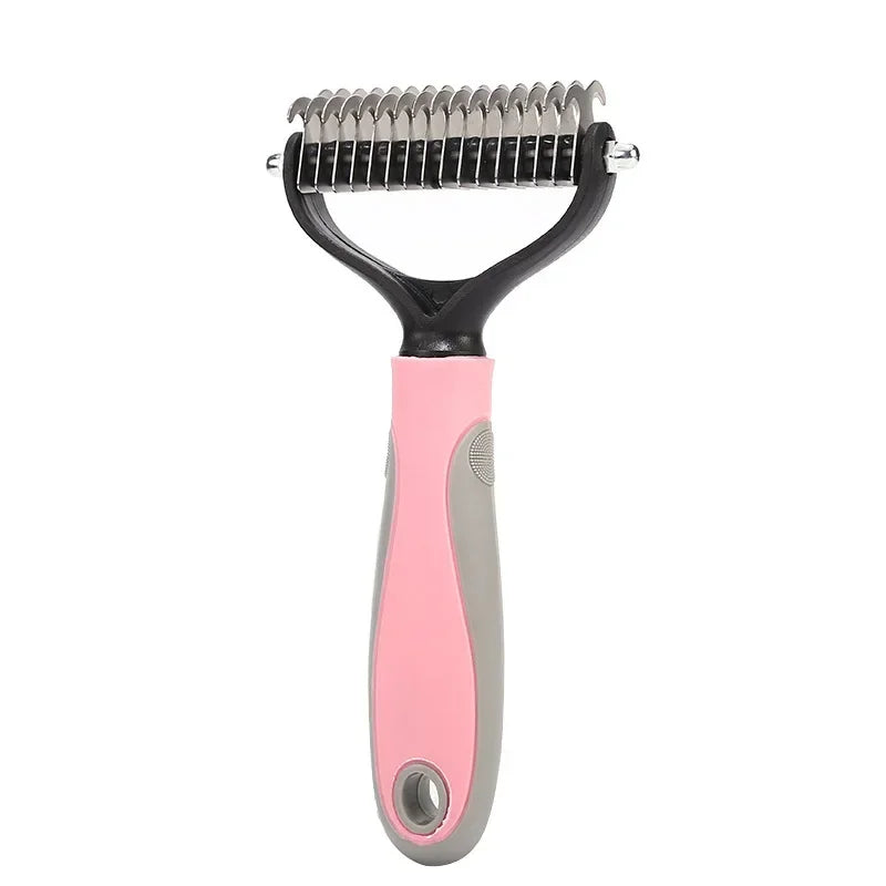 Dog Grooming Hair Removal Comb Brush Double sided Shedding Fur Knot Cutter