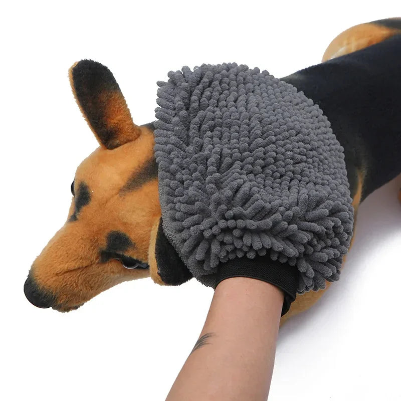 Microfiber Double Sided Dogs Grooming Mitt/Glove Quick Drying Dogs Paw Towel