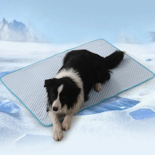 Summer Dog Cooling Mat, Cold Bed with Cool Ice Silk Moisture-proof Mattress