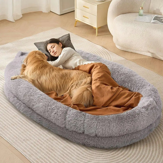 Extra Large Dog Bed. Human Size Washable Velvet Bean Bed