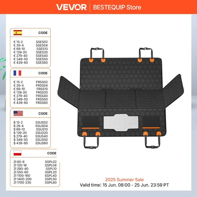 Back Seat Extender, Seat Cover for Back Seat with Mesh Window