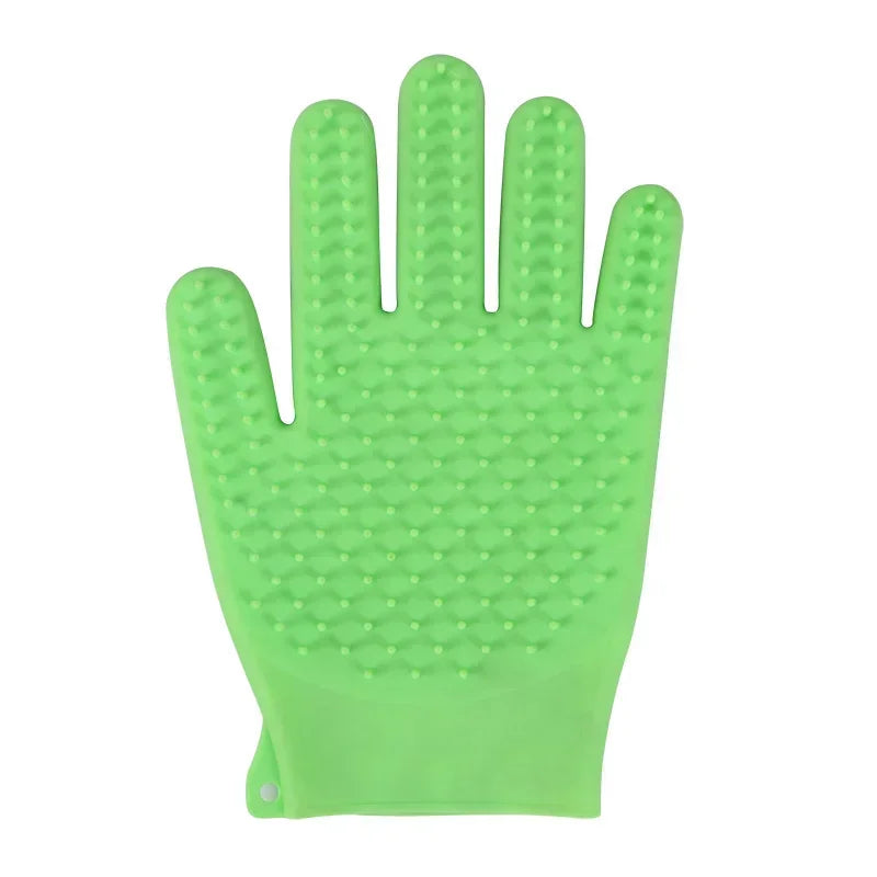 Silicone Dog Cleaning Massage Bath Gloves Palm Brush Hair Removal