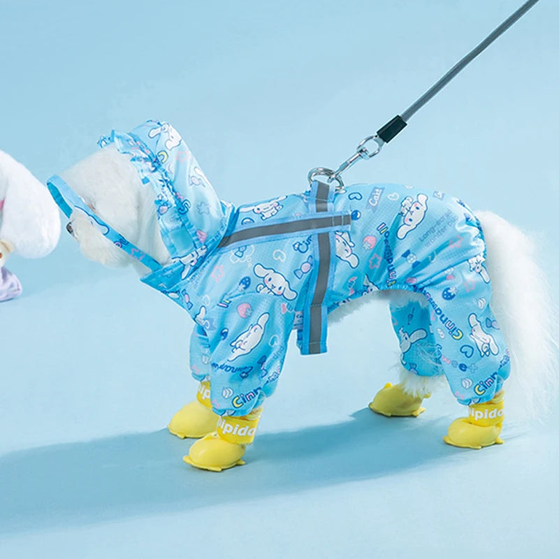 Raincoat Waterproof Hood Jacket for Dogs of all Sizes