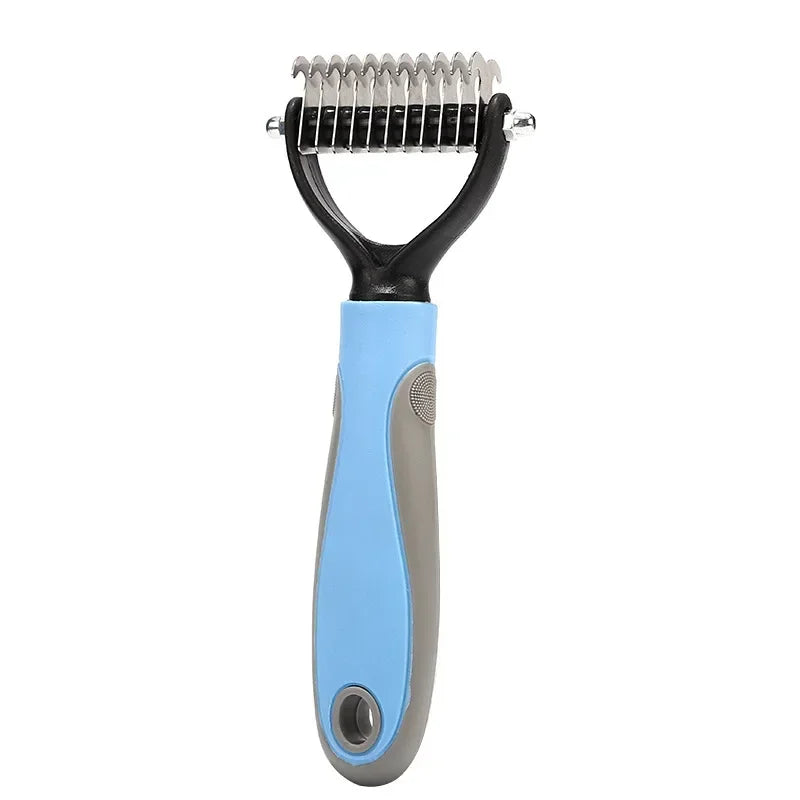 Dog Grooming Hair Removal Comb Brush Double sided Shedding Fur Knot Cutter