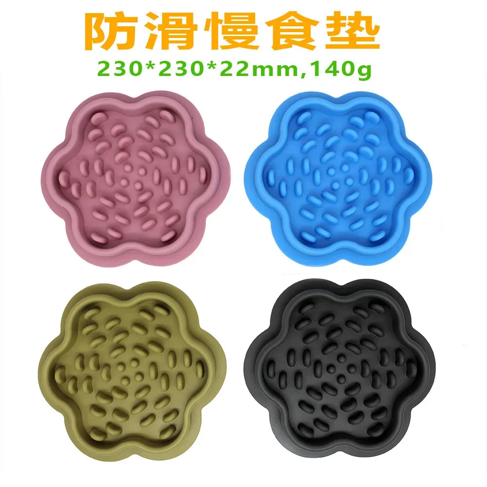 Slow Food Bowls With Suction Cup  Silicone Lick Pad Dog Slow Feeders