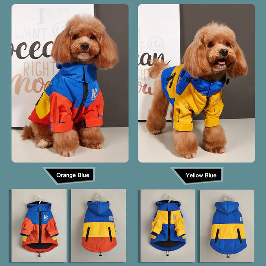 Winter Thickened Fleece Warm Waterproof Dog Raincoat/ Jacket
