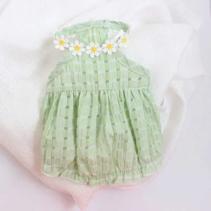 Dogs Dress Yollow Daisy Cute Mascotas
