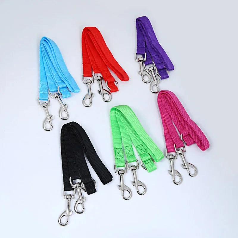 Twin Dual Coupler Dog Leash Two in One Strong Nylon V Shape Adjustable ,2 Dogs Pet Lead