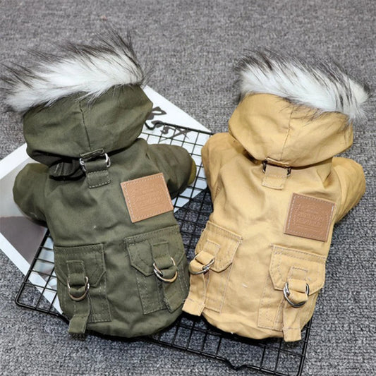 Jacket With Harness, Winter Heavy  Windproof, Hiking Dog Warm  Jacket