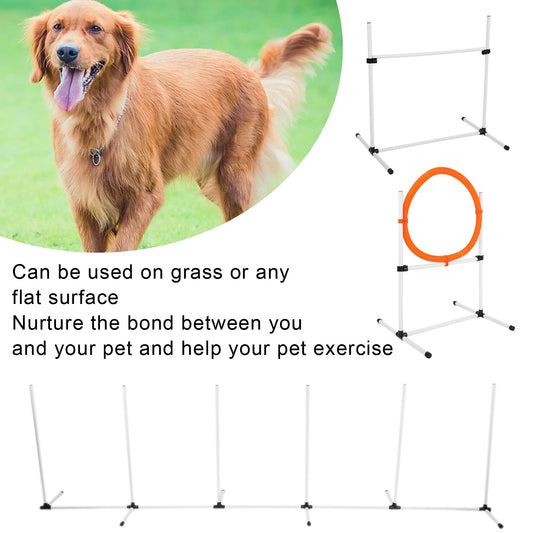 Dog Adjustable Bar Jumps Equipment Set, Obstacle Training Course